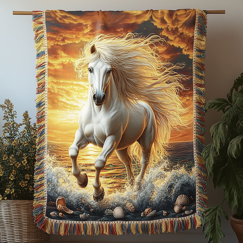 Sunset Stallion Woven Sofa Blanket NCU0DV3891
