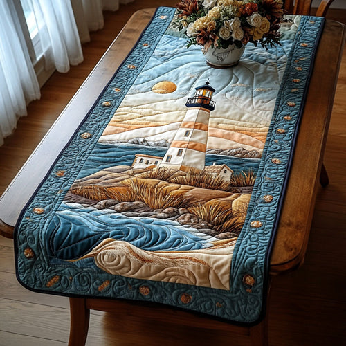 Sunset Lighthouse Quilted Table Runner NCU0NT3767