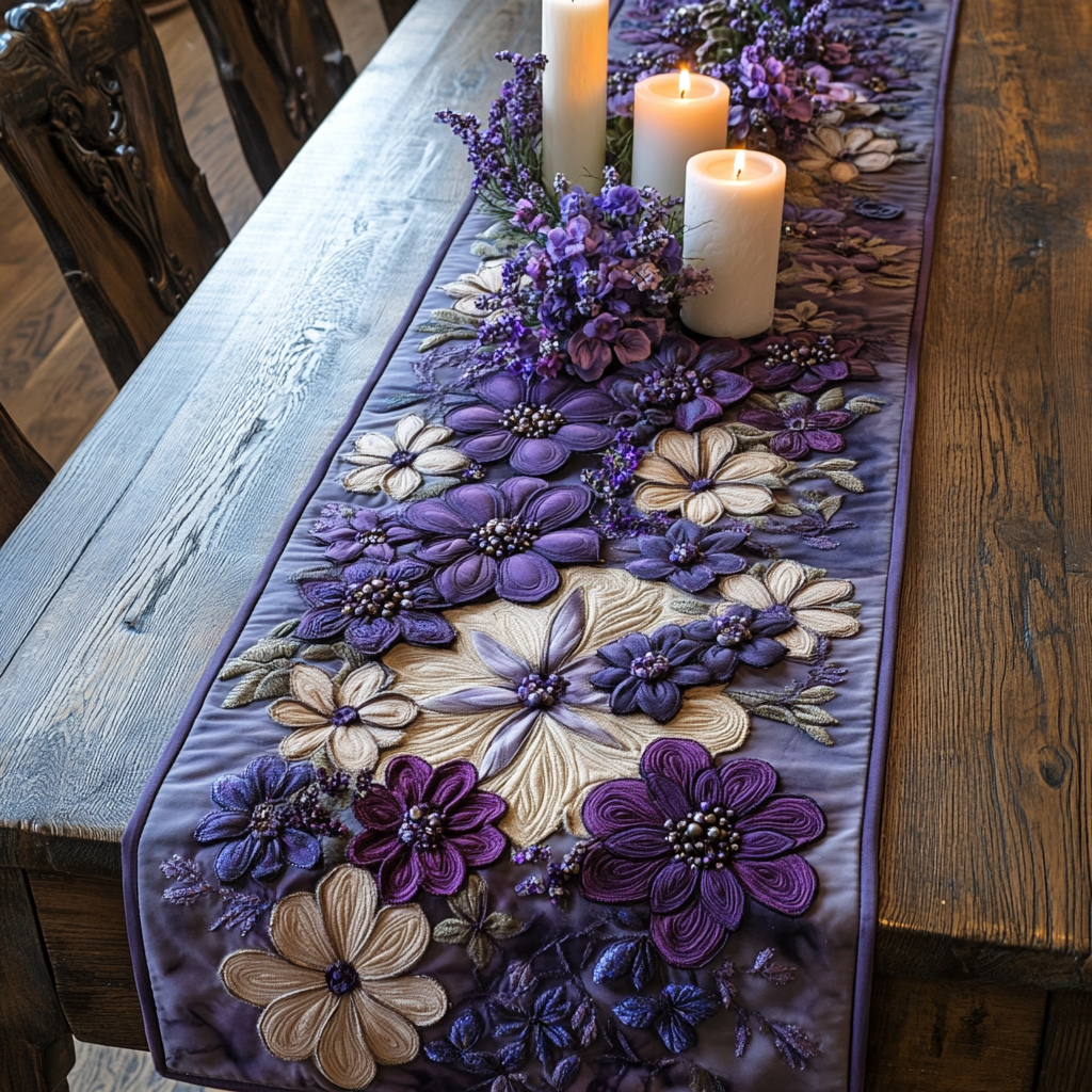 Boot Blossom Quilted Table Runner NCU0NTV815