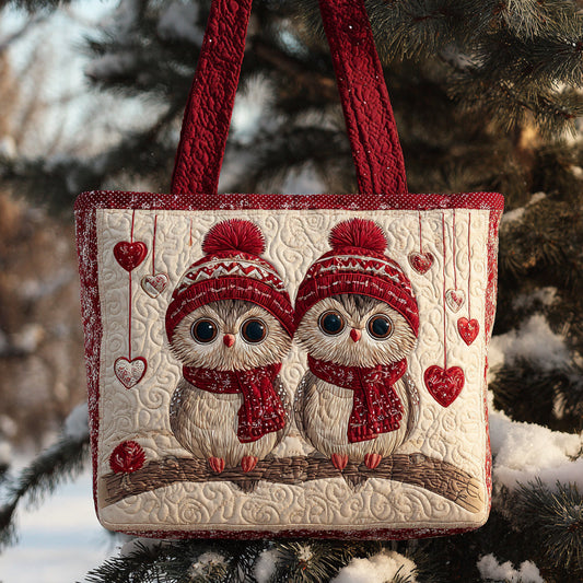 Sweetheart Owls Quilted Tote Bag NCU0HH195