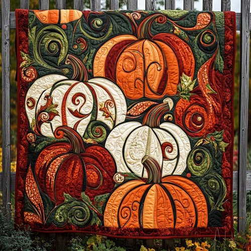 Swirling Autumn Beauty Quilted Blanket NCU0XD122