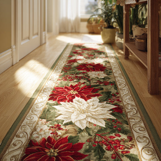 Tapestry Poinsettia Runner Carpet NCU0HH975