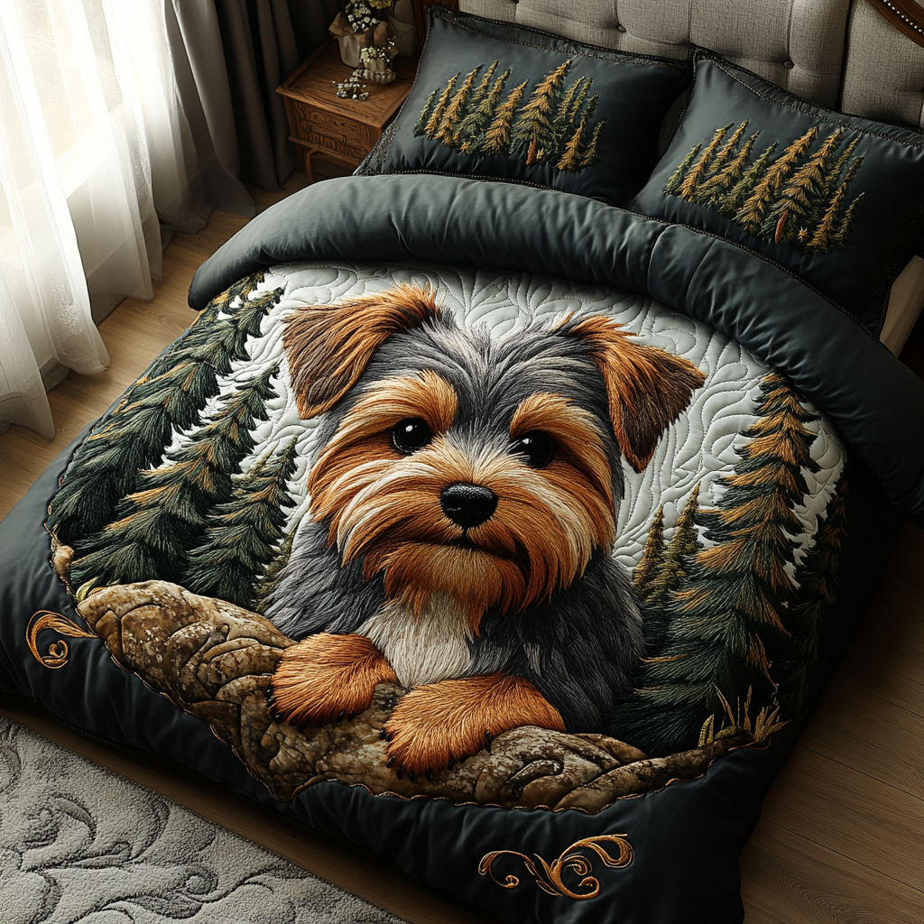 Spaniel Love 3-Piece Quilted Bedding Set NCU0PTT428
