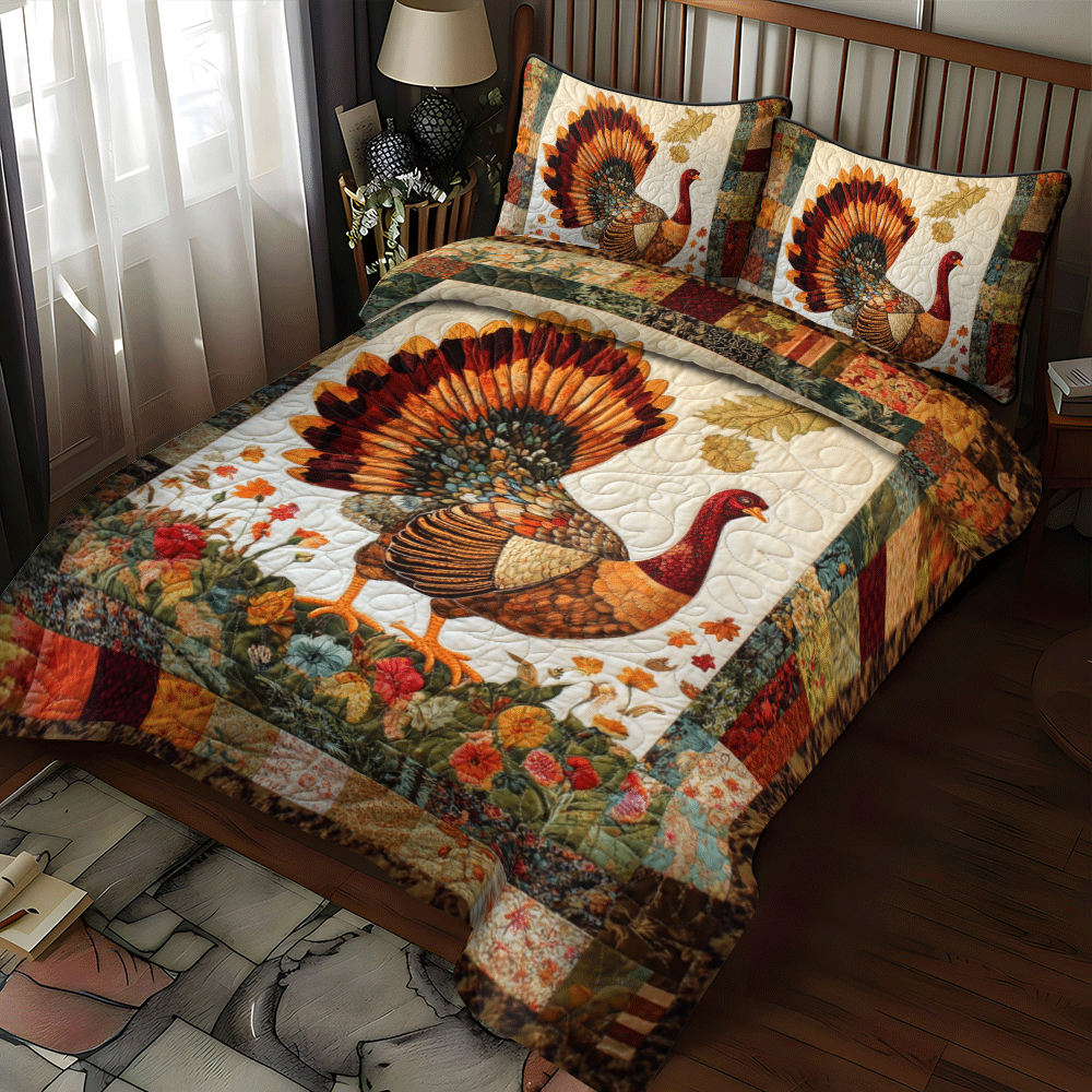 Autumn Turkey Quilted Blanket NCU0TH1096