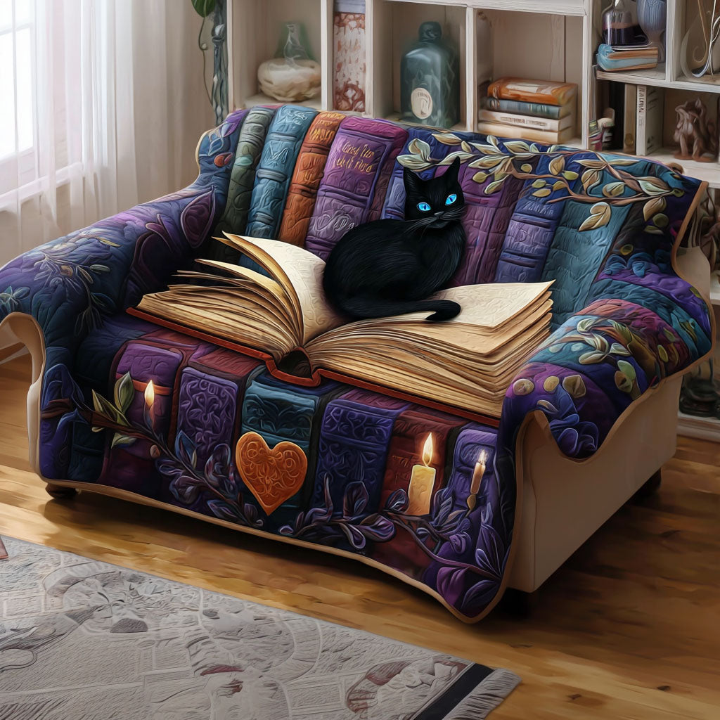 The Arcane Cat Quilted Sofa Cover NCU0PT9950
