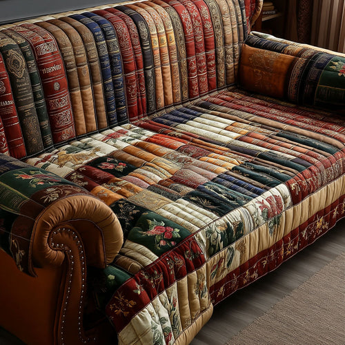 The Bookworms Retreat Quilted Sofa Cover NCU0PT9744