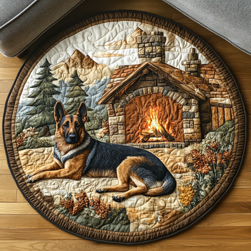 The Regal Shepherd Quilted Round Mat NCU0DV4374