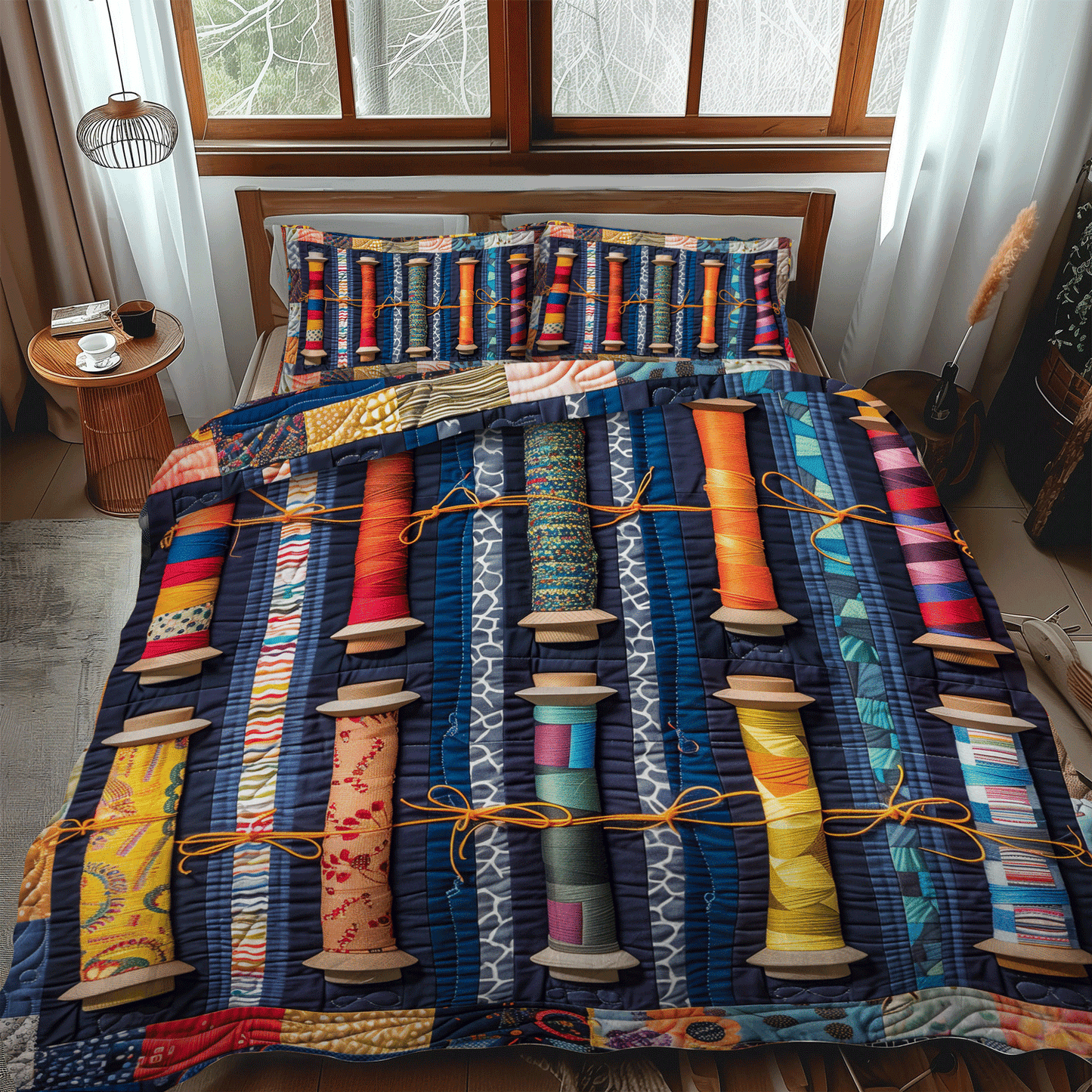 Threaded Beauty 3-Piece Quilted Bedding Set NCU0TH1304