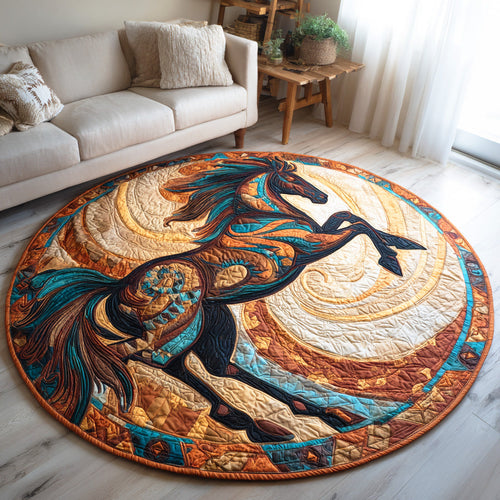 Thunder Hoof Trail Quilted Round Mat NCU0TD989