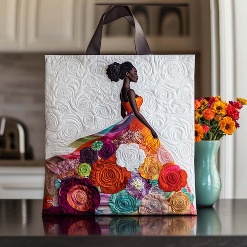 Timeless Black Lady Quilted Tote Bag NCU0NT8760