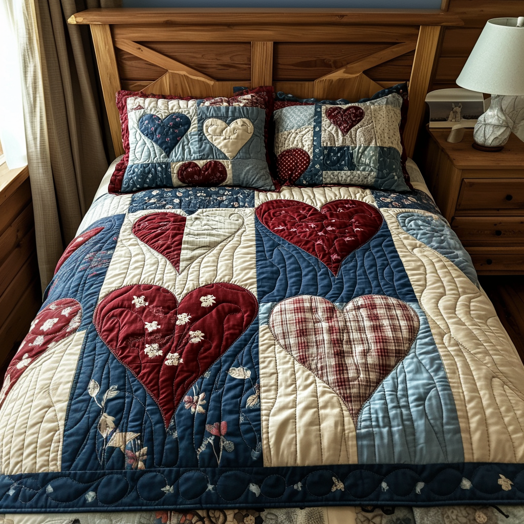 Cardinal Love Dance 3-Piece Quilted Bedding Set GFTOHD2174 main image 1