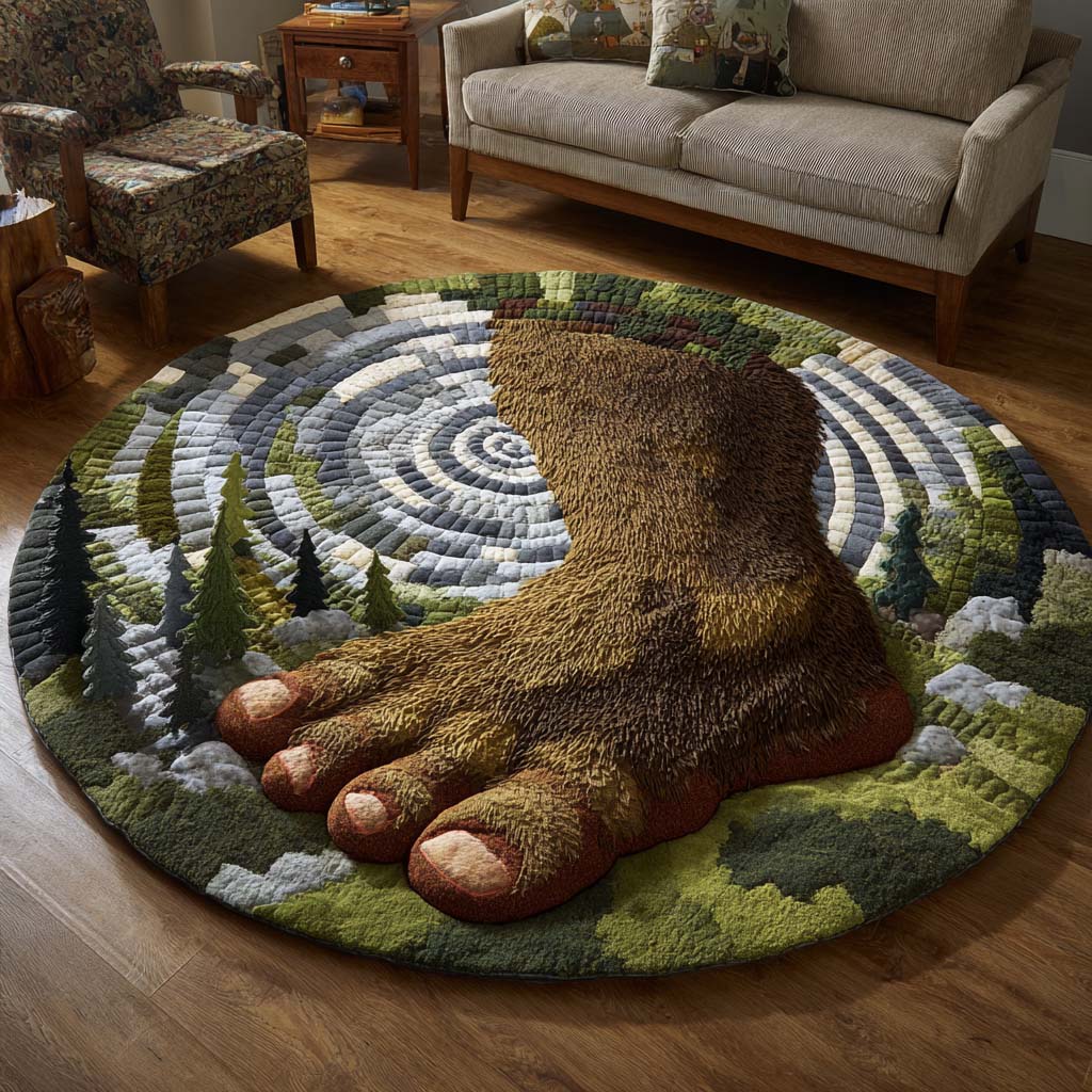 Titan Footprint Quilted Round Mat NCU0XD1057