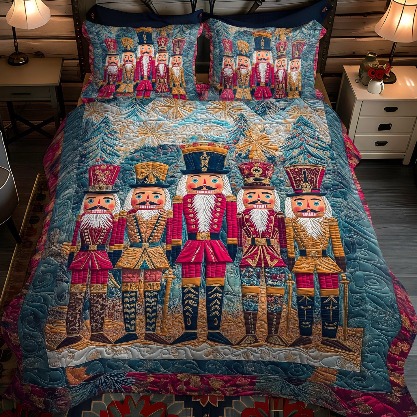 Toy Soldier Waltz 3-Piece Quilted Bedding Set NCU0TL1595