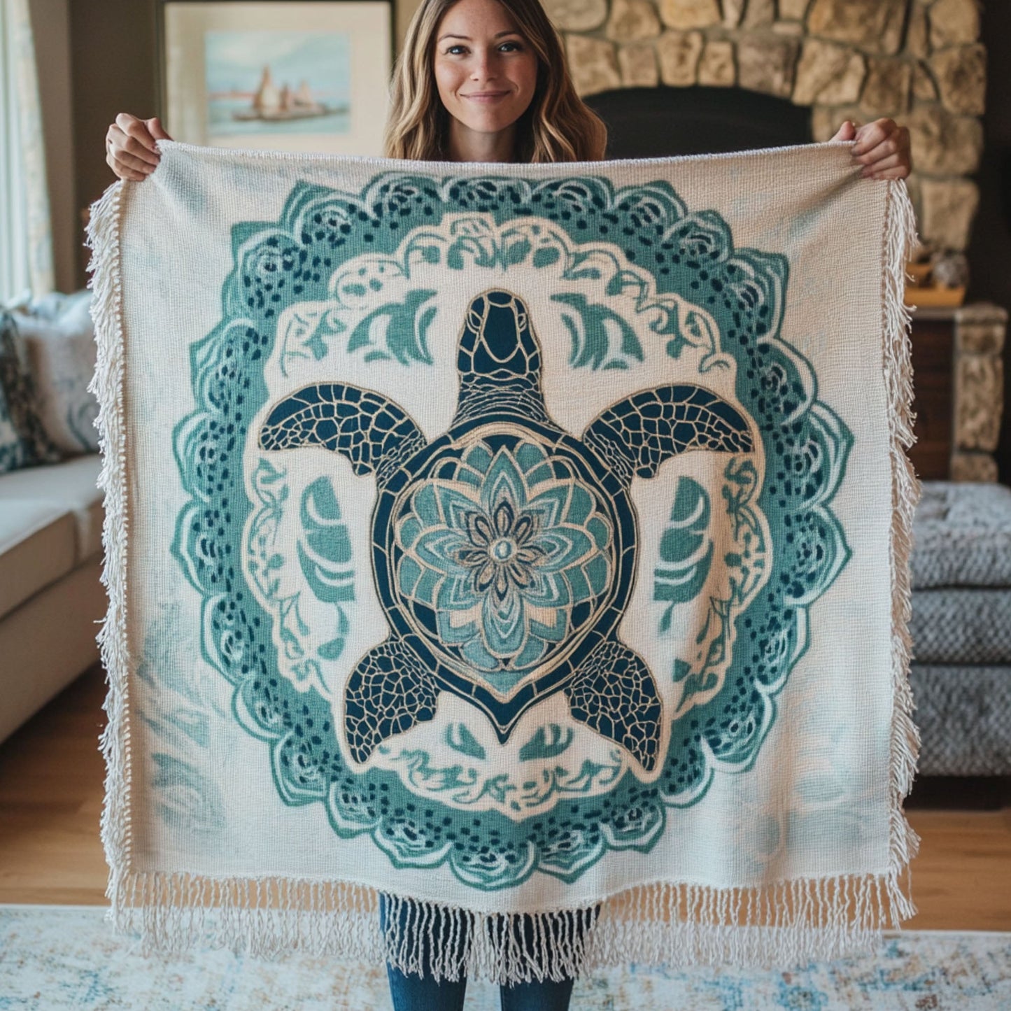 Tranquil Tide Woven Sofa Blanket NCU0PT4952