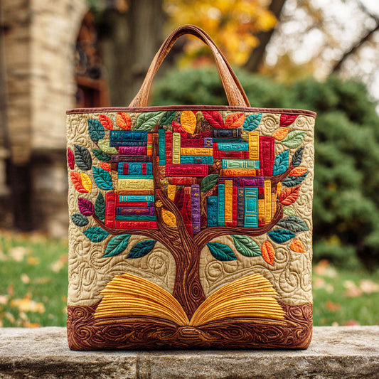 Tree of Knowledge Quilted Tote Bag NCU0TD635