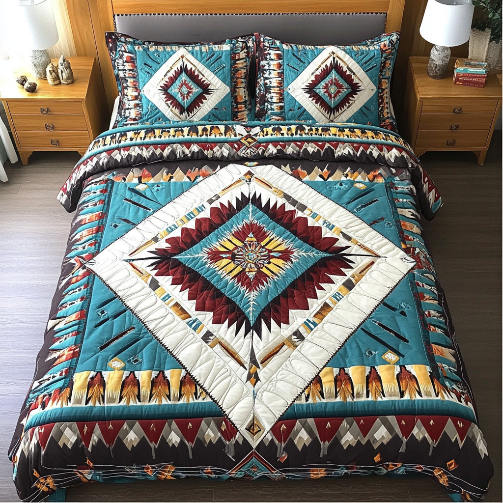 Tribal Harmony 3-Piece Quilted Bedding Set NCU0DK2636 – Vantique
