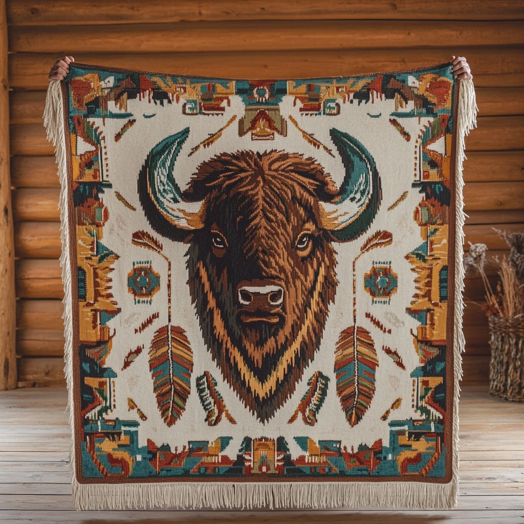 Tribal Tapestry Woven Sofa Blanket NCU0PT4893