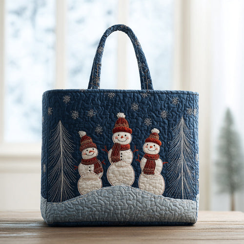 Trio Snowman Quilted Tote Bag NCU0HH310