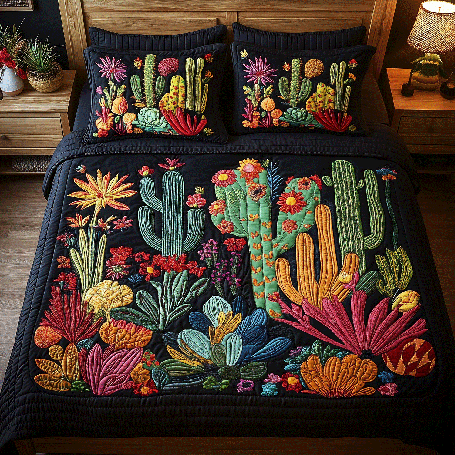 Cactus Dreamscape 3-Piece Quilted Bedding Set NCU0PTT186 main image 0