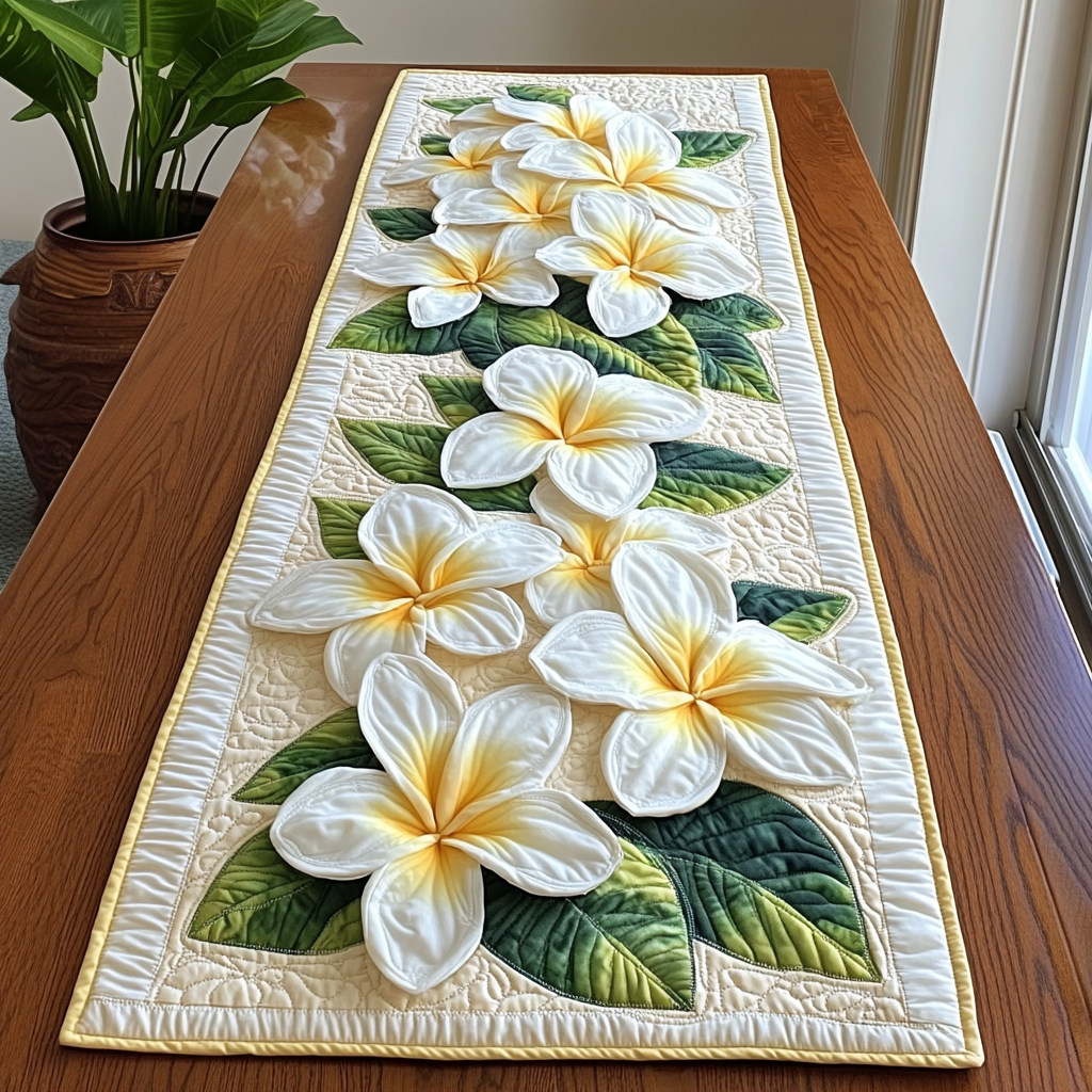 Tropical Bloom CP2705028CL Quilted Table Runner