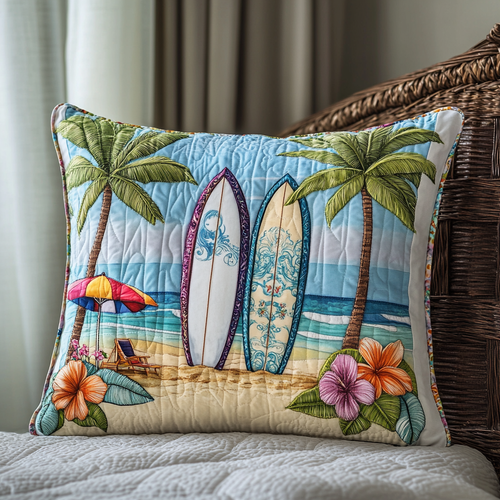 Tropical Shores Quilted Bedding Pillow Case NCU0VL1843