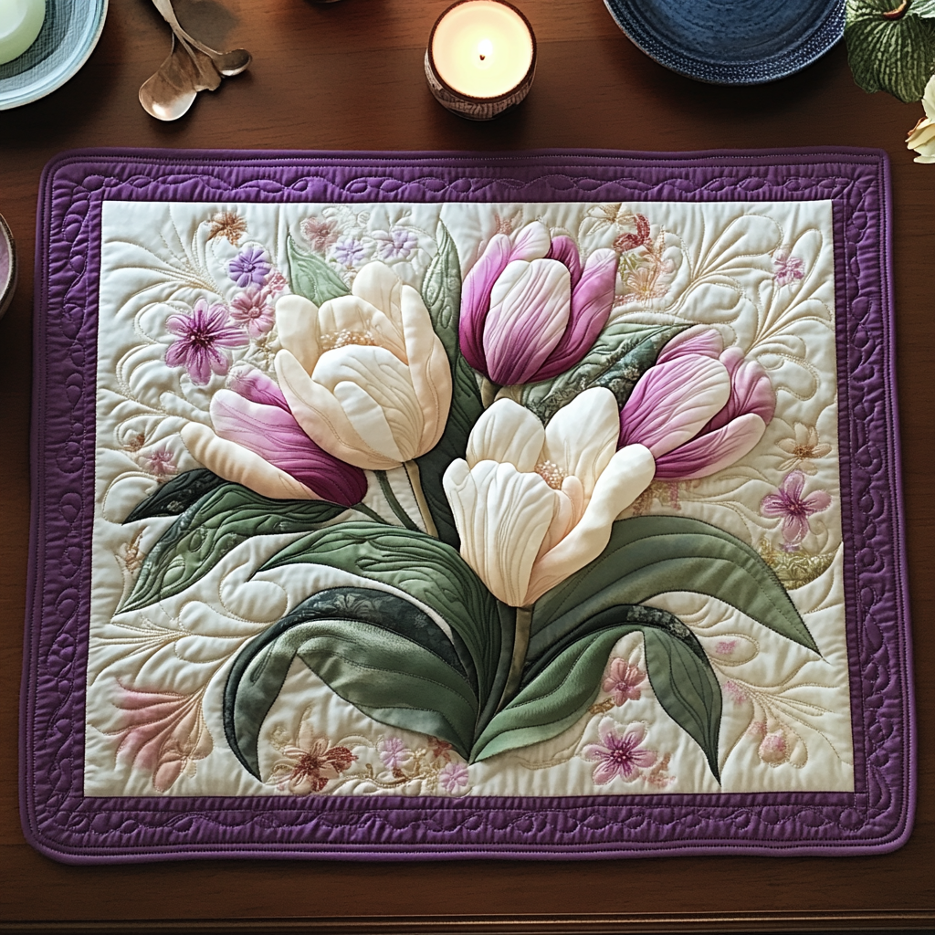 Tulip Bloom Quilted Place Mat NCU0VH3386
