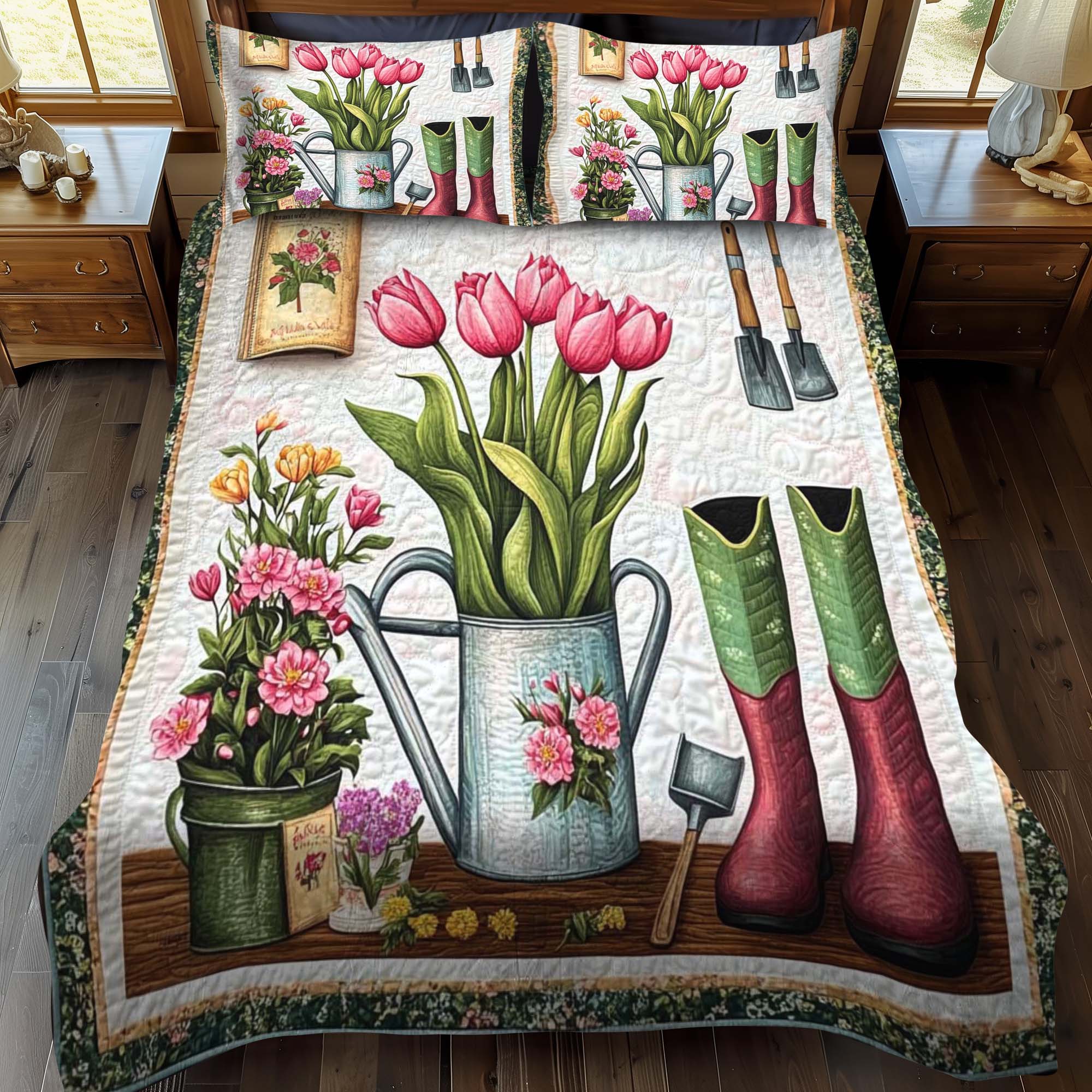 BloomTwilight 3-Piece Quilted Bedding Set NCU0PTT096