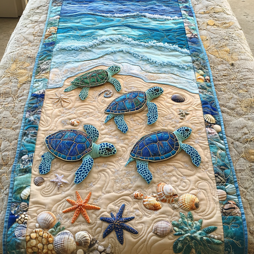 Turtle Bliss Quilted Table Runner NCU0DK8243