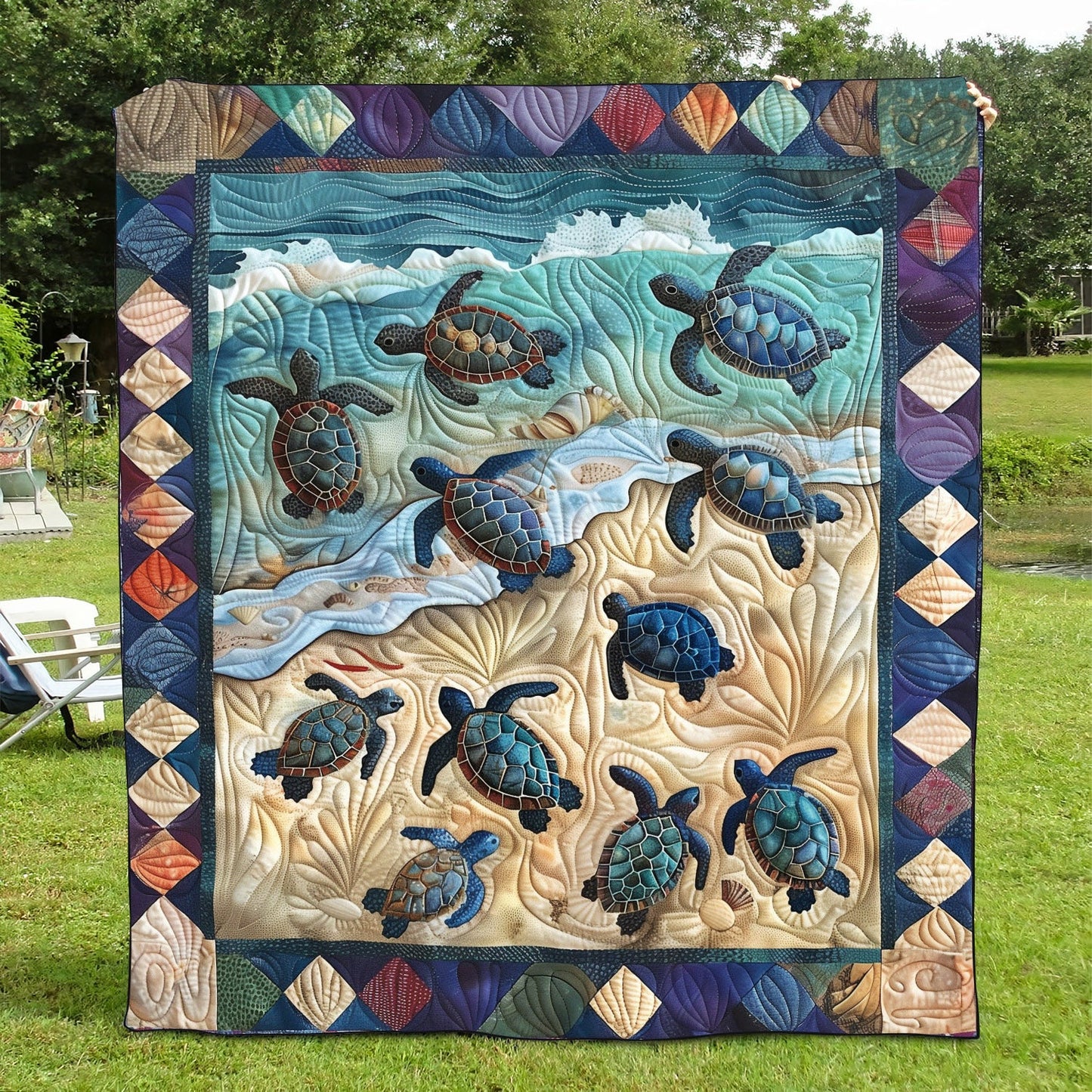 Turtle First Crawl Quilted Blanket NCU0TH1166