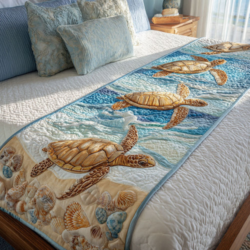 Turtle Island Wander Quilted Bed Runner NCU0PT8098