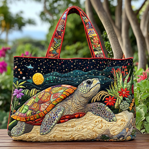 Turtle Life Quilted Tote Bag NCU0DK8787
