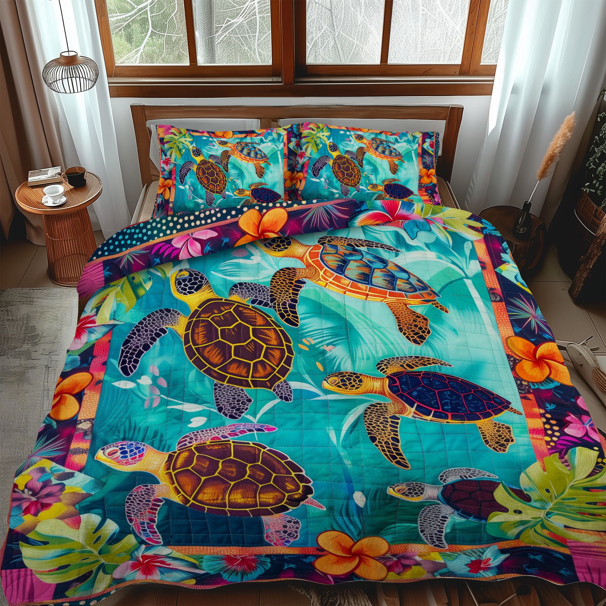 Turle Odyssey 3-Piece Quilted Bedding Set NCU0DV030