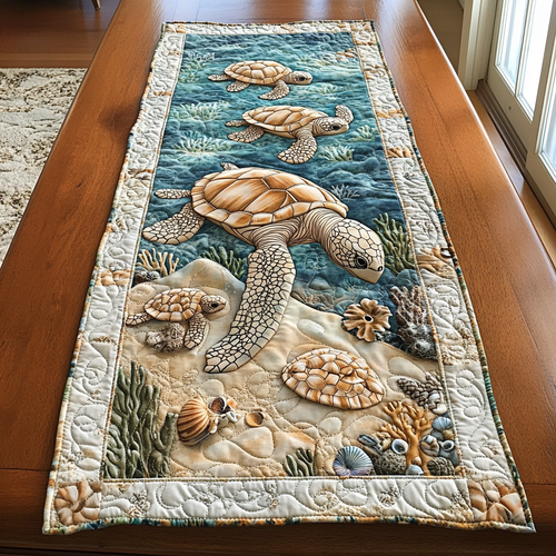 Turtle Paradise Quilted Table Runner NCU0DK7563