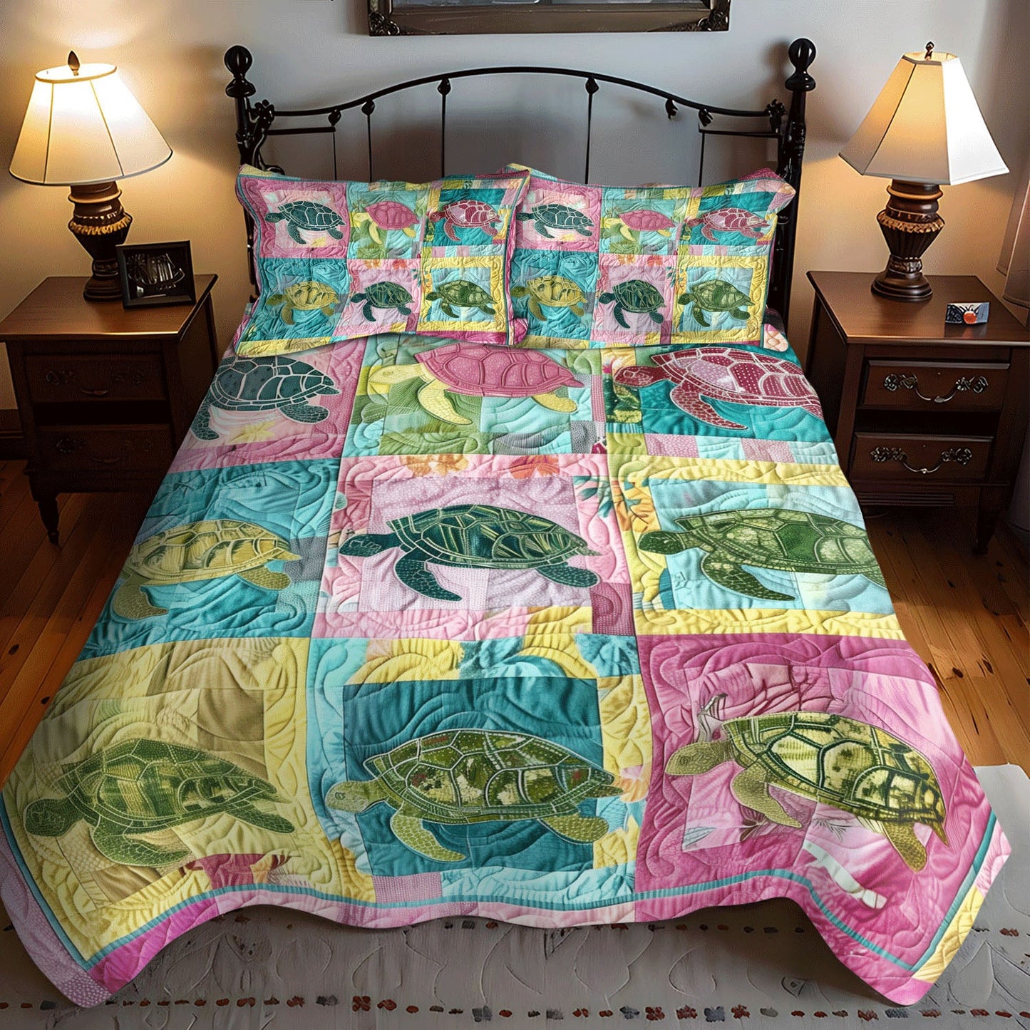Turtle Reef 3-Piece Quilted Bedding Set NCU0TL771