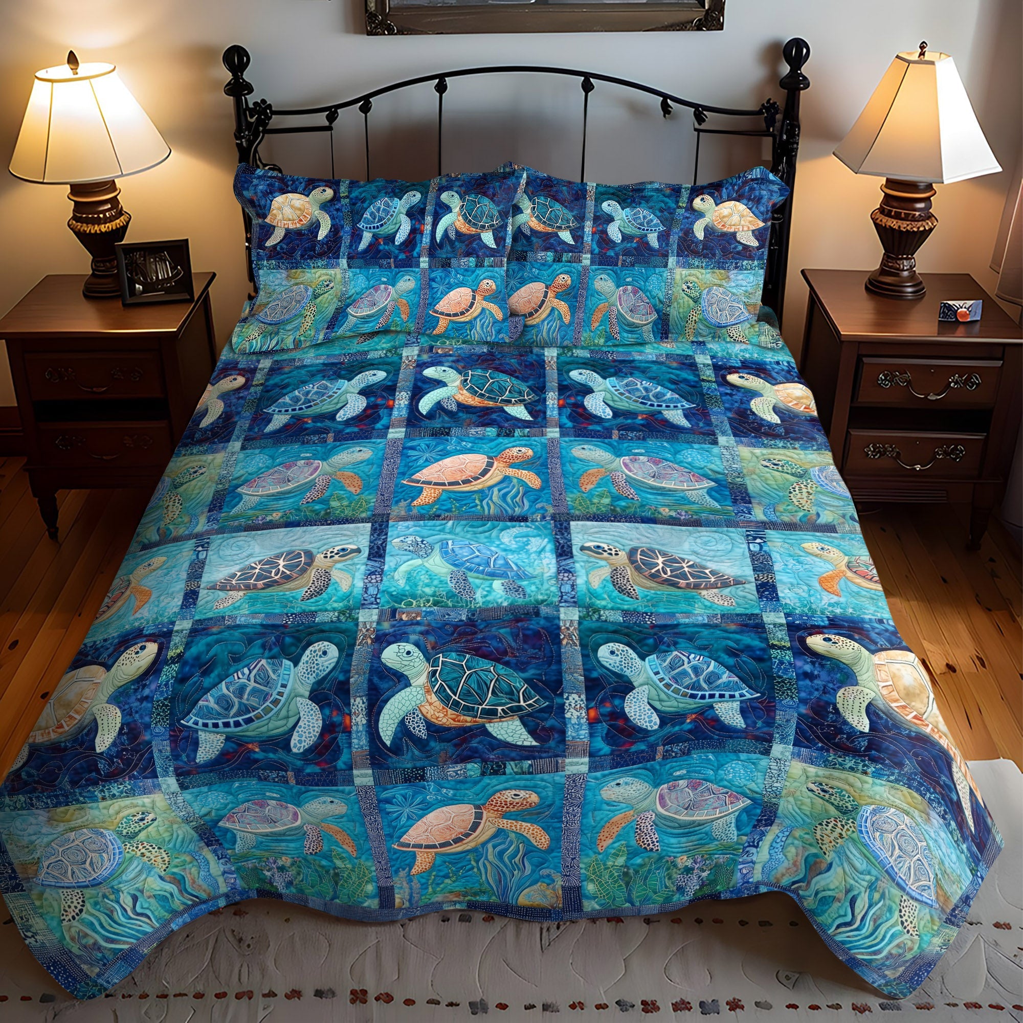 Turtle Reef Quilted Blanket NCU0TL711