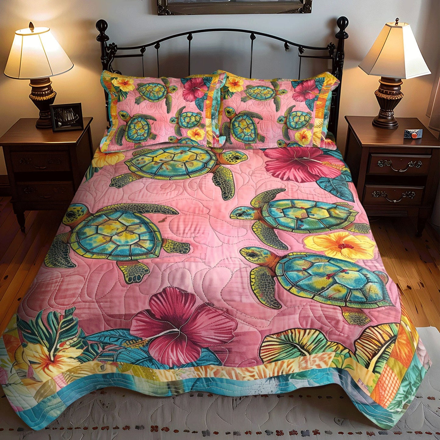 Turtle Tranquility 3-Piece Quilted Bedding Set NCU0TL753