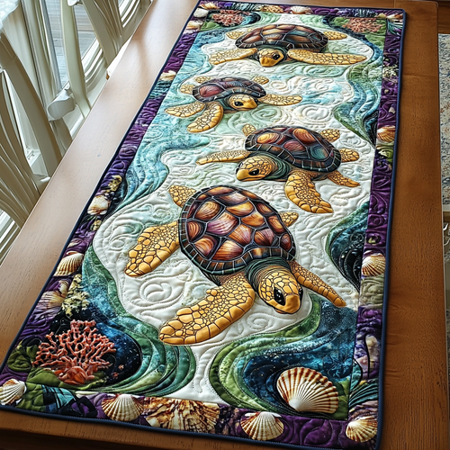 Turtle Wave Quilted Table Runner NCU0DK7565