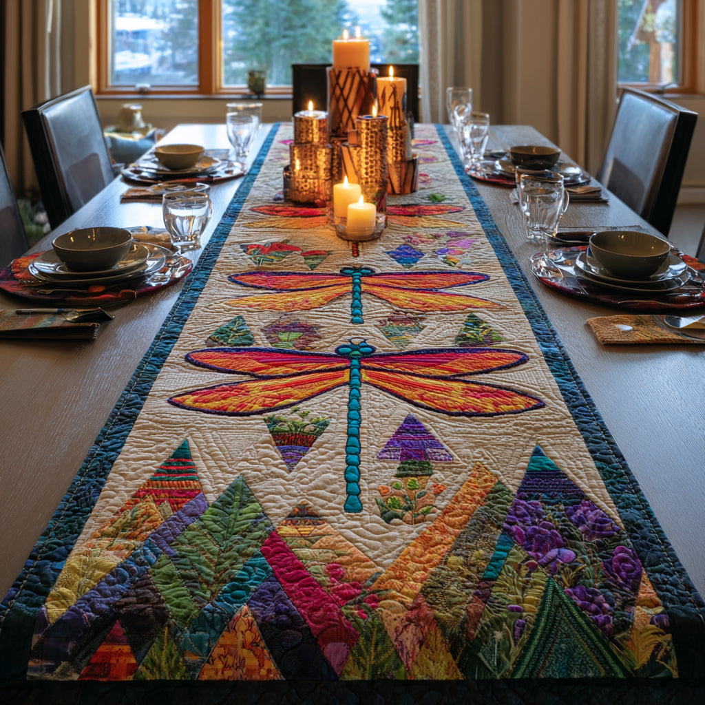 Twilight Dragonfly Quilted Table Runner NCU0DV8713 – Vantique