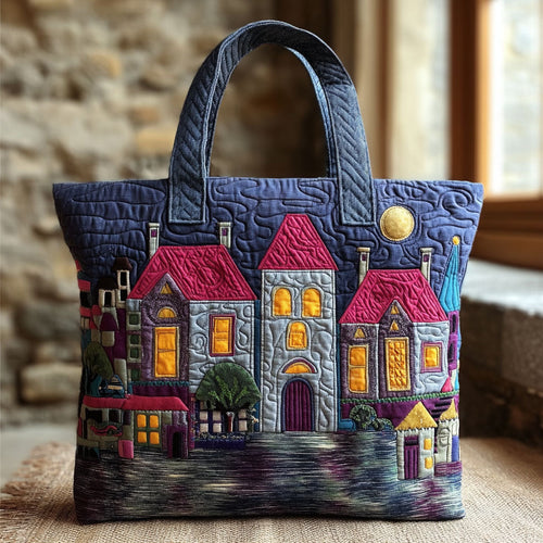 Twilight Village Quilted Tote Bag NCU0TV371