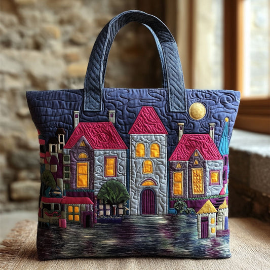 Twilight Village Quilted Tote Bag NCU0TV371