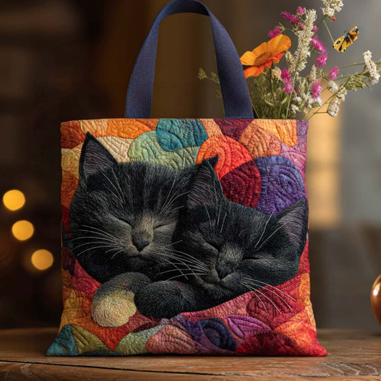 Twin Cats Quilted Tote Bag NCU0NT10369