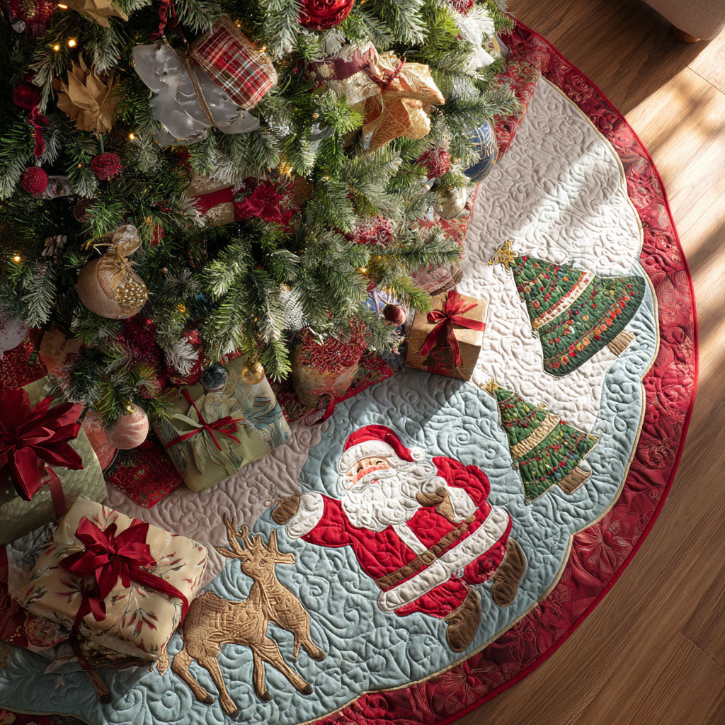 Twinkling Holiday Spirit Christmas Quilted Tree Skirt NCU0PT10086