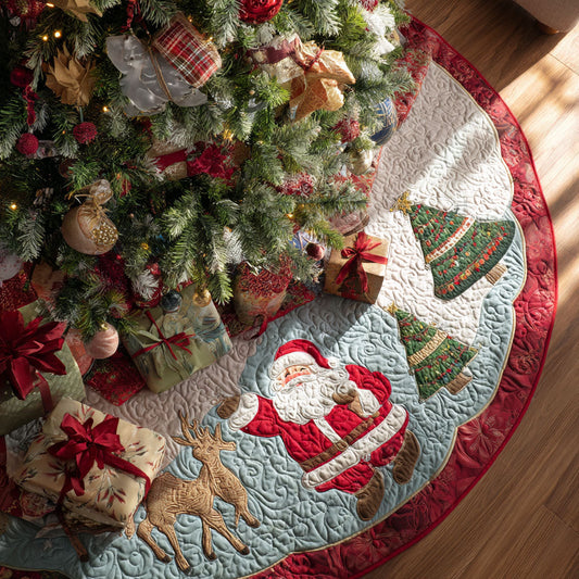 Twinkling Holiday Spirit Christmas Quilted Tree Skirt NCU0PT10086