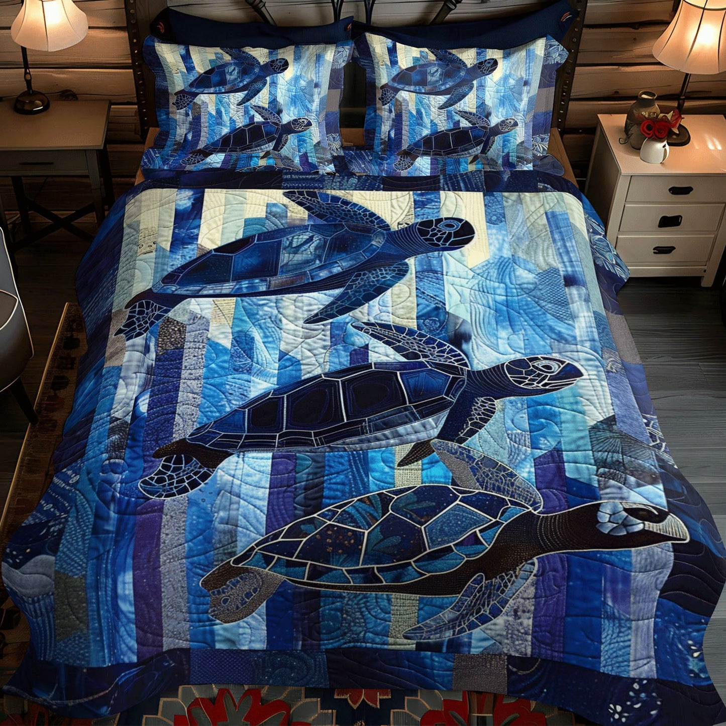 Underwater Bliss 3-Piece Quilted Bedding Set NCU0TL757