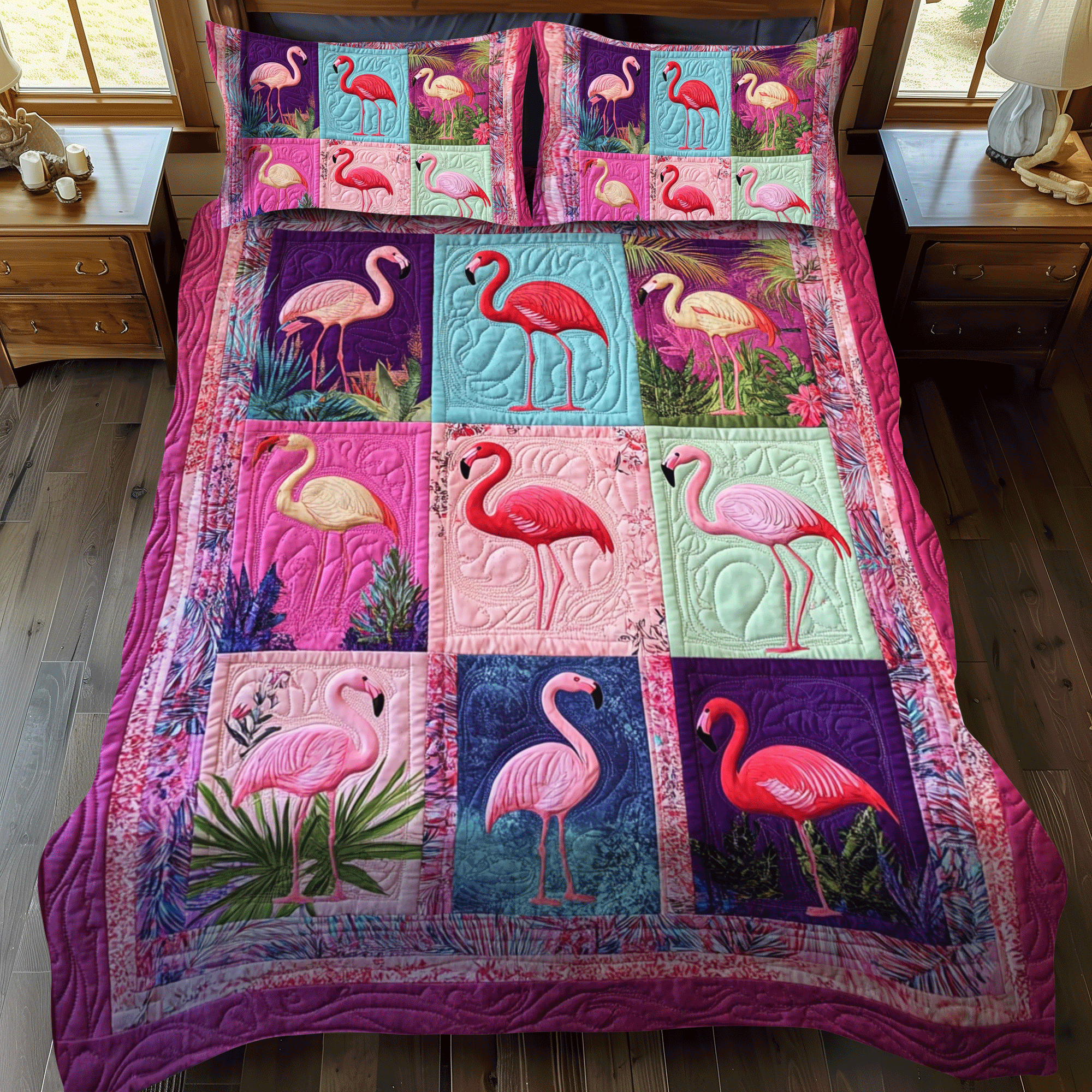 Tropical Flamingo Quilted Blanket GFTOQM1753 main image 1