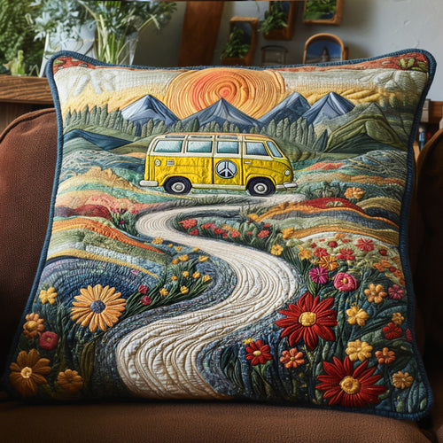 Vintage Wanderlust V2 Quilted Pillow Case NCU0PT5694