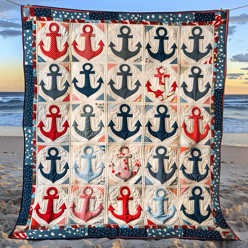Vintage Anchors Quilted Blanket NCU0TH1315