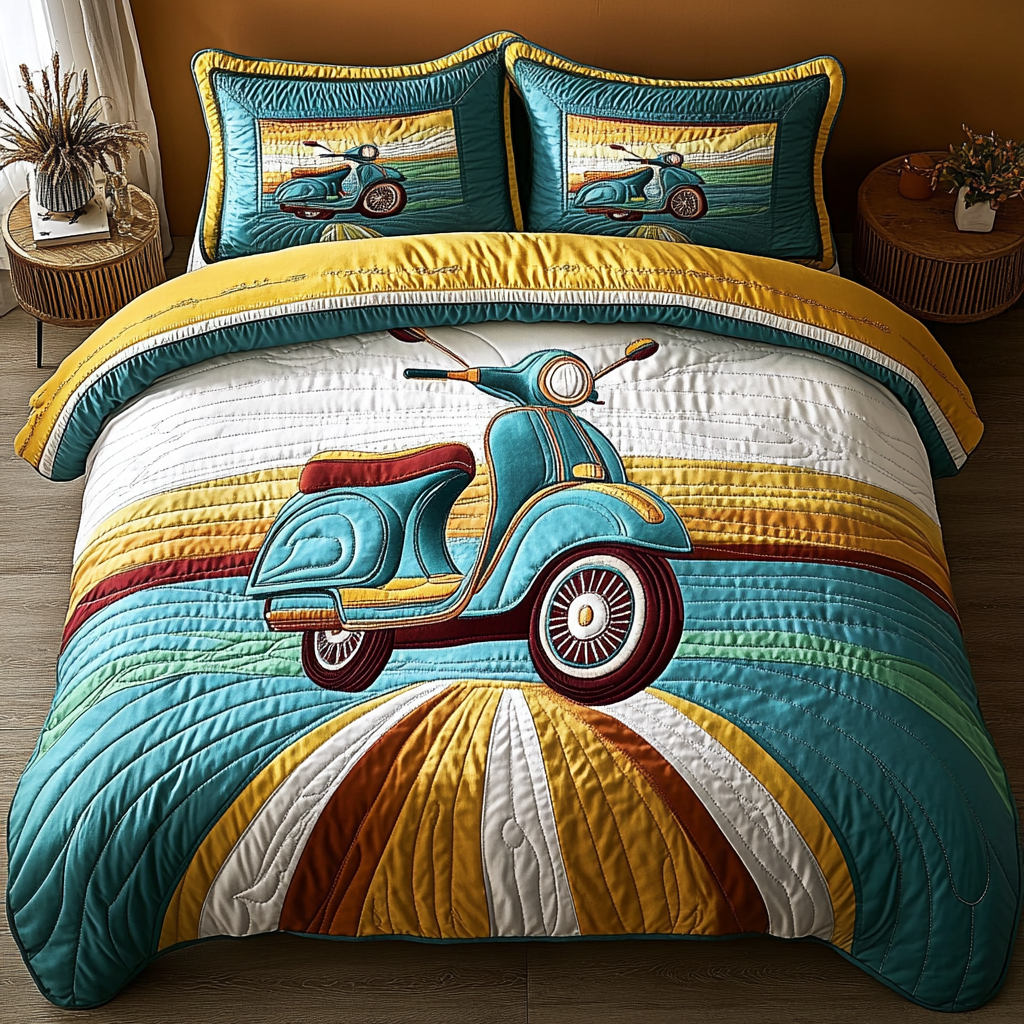 Westie Vibes 3-Piece Quilted Bedding Set NCU0DV455