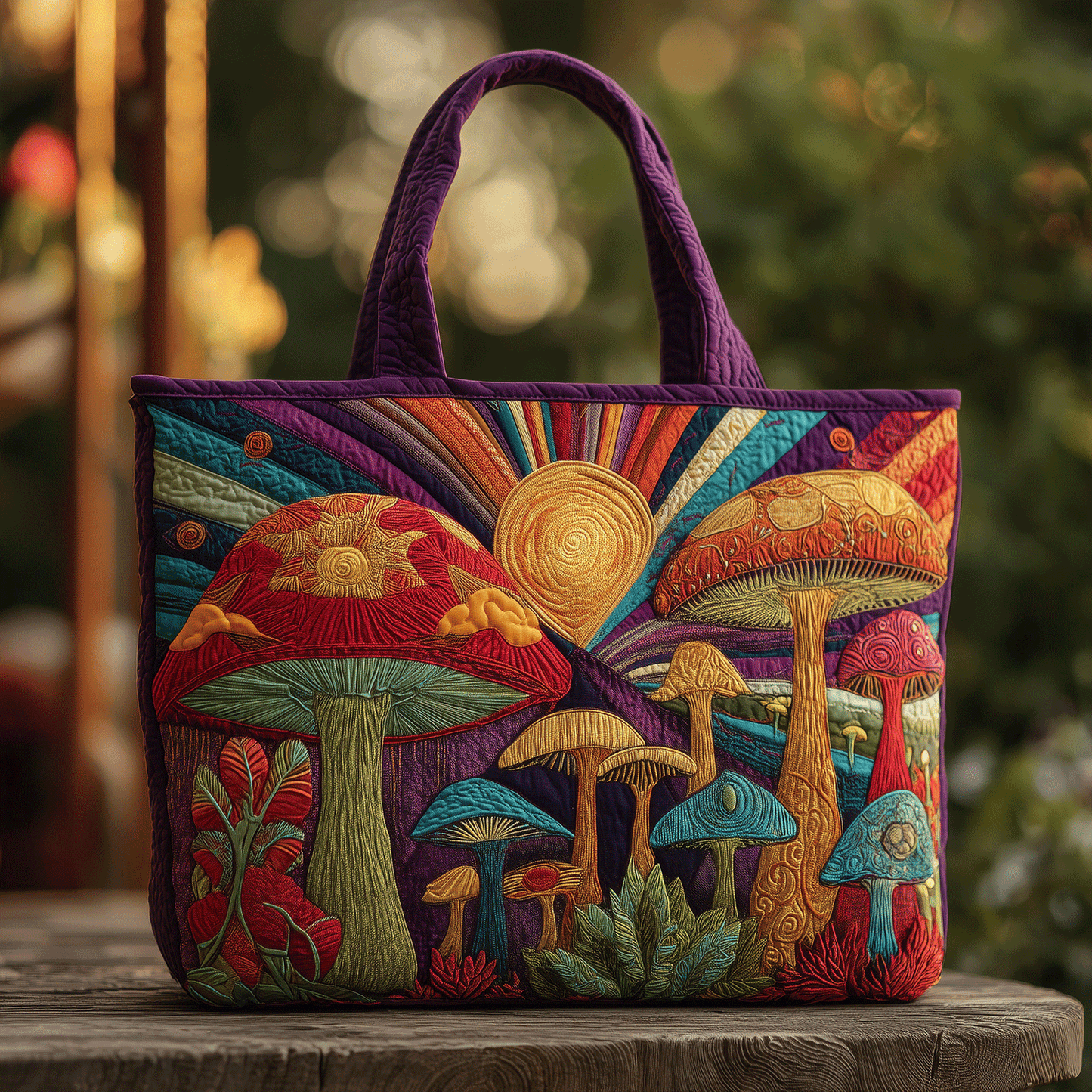 Vivid Fungi Quilted Tote Bag NCU0TH2885