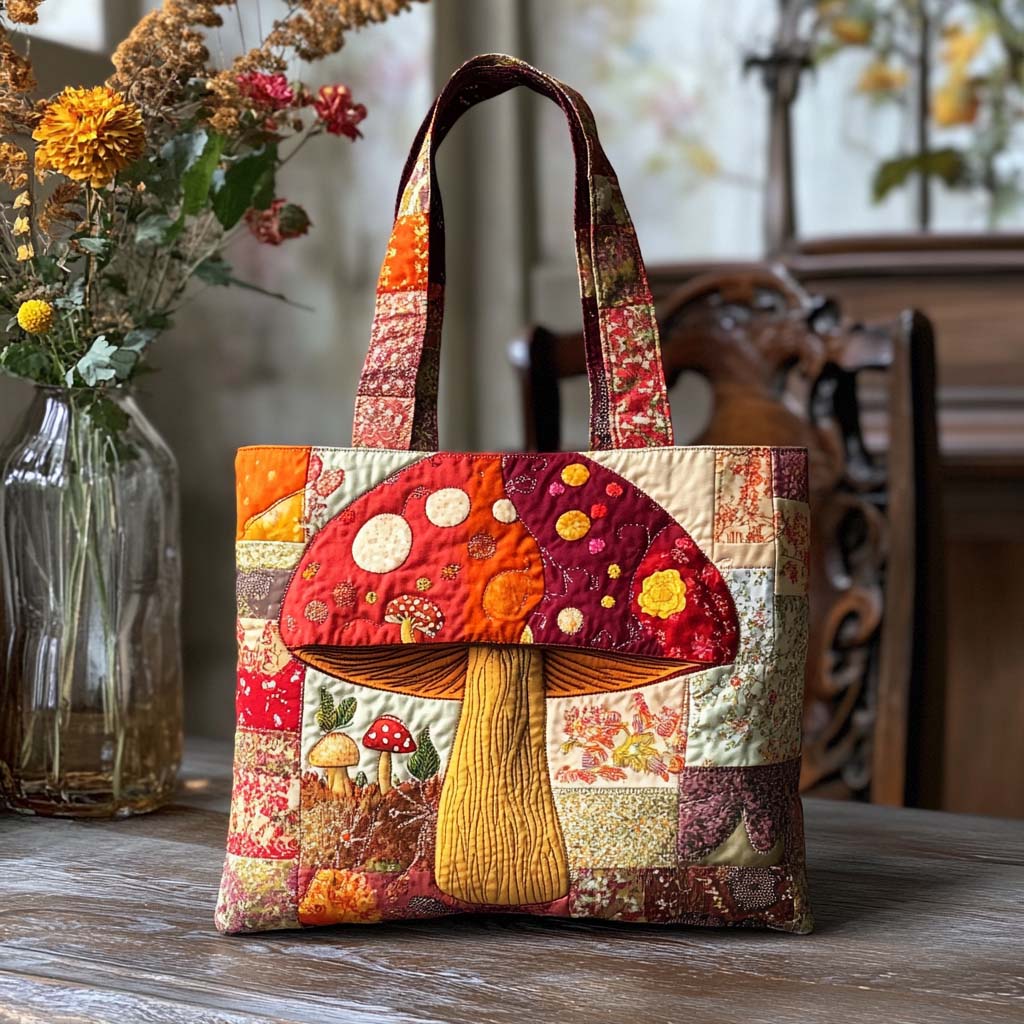 Warm Toadstool Quilted Tote Bag NCU0NT9245